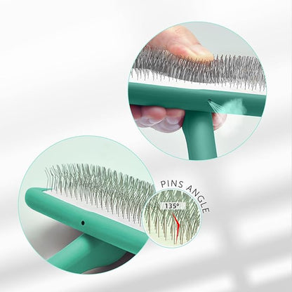 TAURO PRO LINE - Slicker Brush Rectangular S | Premium brush for dogs & cats with soft, flexible cushion ergonomic design. | Included: 1x grooming brush in Mint, Dimensions: Rectangular, 2,7 x 6.2in