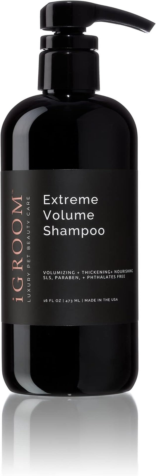 iGroom Extreme Volume Dog Shampoo, Luxury Pet Beauty Care, Adds Body and Volume, Repairs Damage, Made in USA, 16 oz