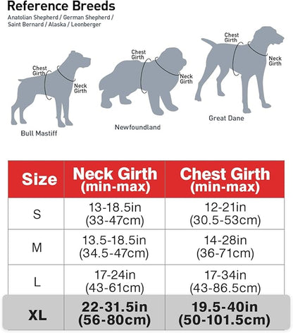 Joytale No Pull Dog Harness for Extra Large Dogs, Reflective Pet Vest with Front Clip, Adjustable Soft Padded Harnesses with Easy Control Handle for Training and Walking, Red, XL