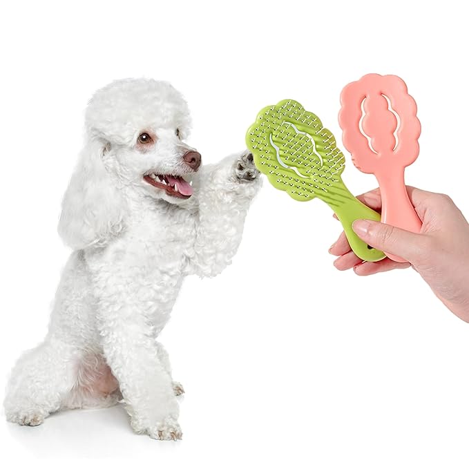 Small Dog Grooming Brush,Cloud Shape Puppy Brush Detangling Dog Hair Brushes for Wet or Dry - Perfect for Shih Tzus, Yorkies, Maltipoos - Ideal Puppy Hair Brushes for Maltese and Small Breeds (Pink)