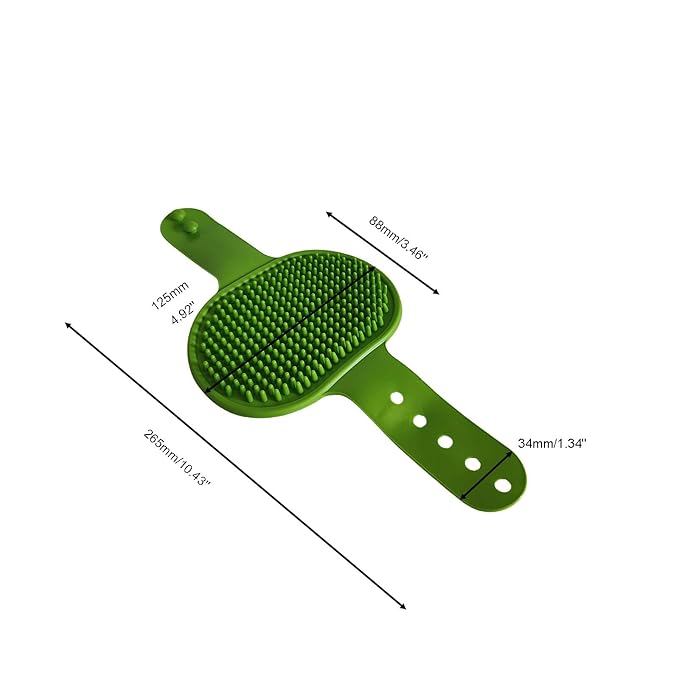 2Pcs Pet Brushes Dog Bath Brushes Cat Massage Bath Pet Cleaning Gloves with Adjustable Ring Handle,Green
