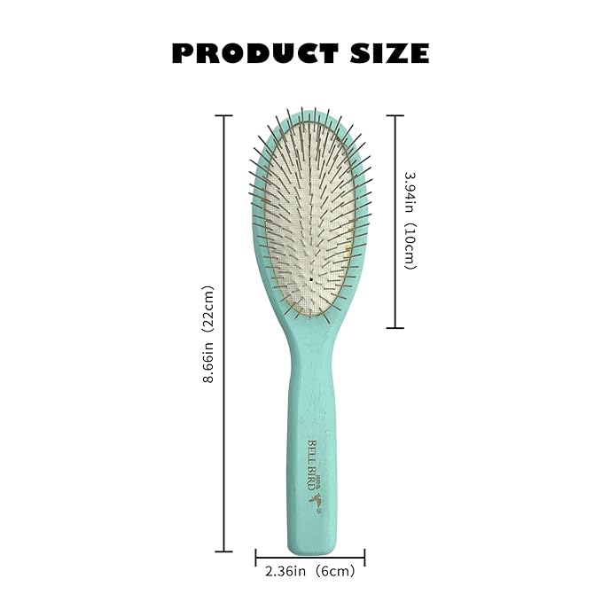 Der Meister Pin Brush, Pets Shedding Tool for Dogs and Cats, Dematting and Grooming with All Hair Types, Remove Loose Fur, Undercoat, Mats, Tangled Hair, Knots (Green)