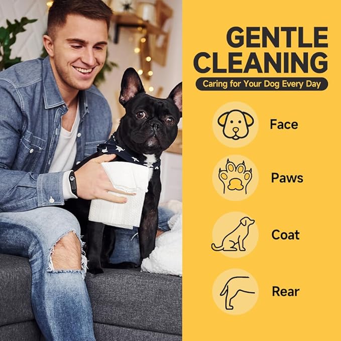 3-in-1 Pet Wipes for Dogs & Cats, Cleaning, Hydrating, Grooming Wipes for Paws, Body, Eyes, Ears and Butt, Unscented, 400 Count