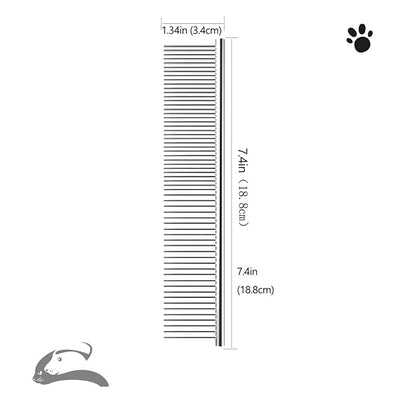 Steel Comb for Dog Grooming,Metal Dog Comb,Metal Combs for Dogs & Cats & Small Dog Grooming,Sorxine Pet Comb for Removing Matted Fur, Knots & Tangles,Shedding (Silver+White)