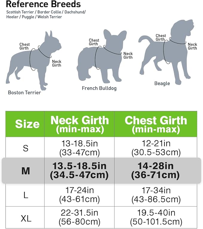 Joytale No Pull Dog Harness Medium Sized Dog, Reflective Pet Vest with Front Clip, Adjustable Soft Padded Harnesses with Easy Control Handle for Training and Walking, Green, M