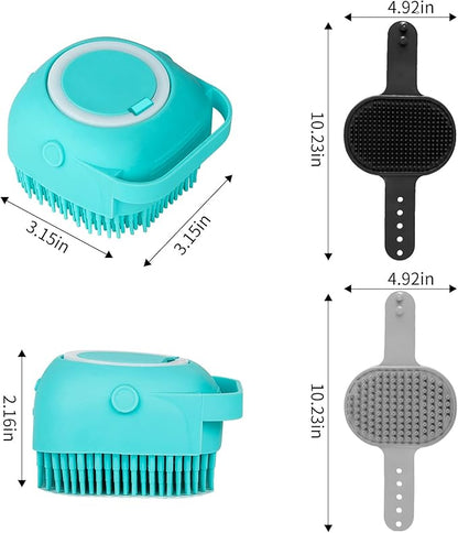 Comotech 3PCS Dog Bath Brush (Blue Gray Black)