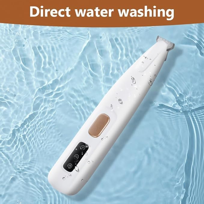 Upgraded Dog Paw Trimmer, Paw Trimmer for Dogs, Rechargeable Pet Shaver with LED Light, Low Noise Pet Hair Clippers for Paws Eyes Ears Face Rump (Brown)