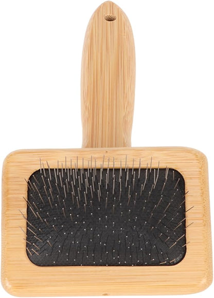 Fockety Sheepskin Wool Brush, Macrame Slicker Comb Pet Slicker Brush with Wood Handle, Removing Shedding and Dirt, All Hair Types, Cats, Dogs, Fabric Care Enthusiasts, All Ages