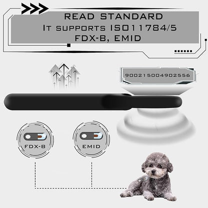 Smoostart Multifunction Bluetooth Microchip Scanner, Pet Microchip Reader with Latest Operating System, FDX-B/EMID 500 Records Data History Locally Available Or Upload to PC/Cell Phone/PAD