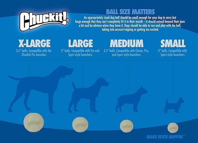 Chuckit! Max Glow Ball Dog Toy, Extra Large (3.5 Inch Diameter) for dogs 100+ lbs, Pack of 1
