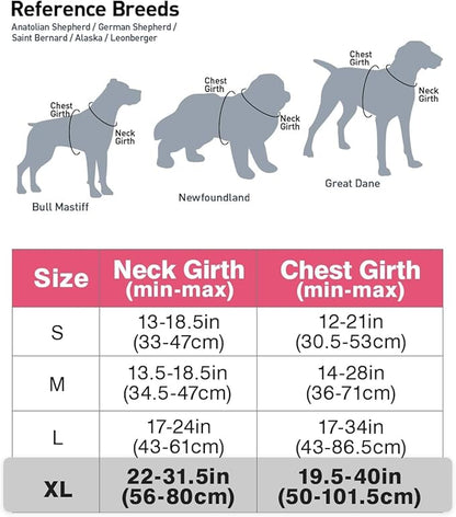 Joytale No Pull Dog Harness for Extra Large Dogs, Reflective Pet Vest with Front Clip, Adjustable Soft Padded Harnesses with Easy Control Handle for Training and Walking, Pink, XL