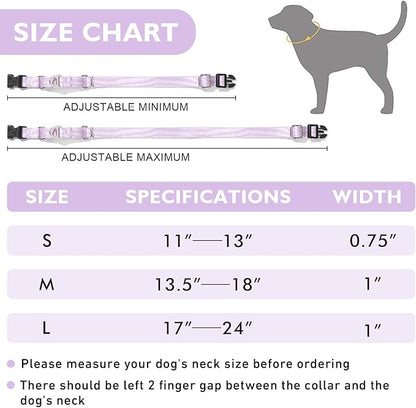 Rttochfy Martingale Dog Collars, Adjustable Nylon Dog Collar with Quick Release Buckle, No Choke Dog Training Collar for Small Medium Large Dogs (Black, M)