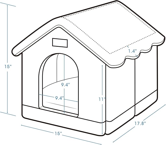 Jiupety Dog House Indoor, M Size Indoor Dog House for Medium and Small Dog, Warm Cave Sleeping Nest Bed for Cats and Dogs, Brown
