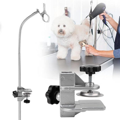 Grooming Table Clamp, Aluminum Pet Grooming Table Arms Aid Accessory Dog Cat Hair Dryer Clamp Clip Holder Pet Grooming Table Accessories for Professional and Home Use (Inner