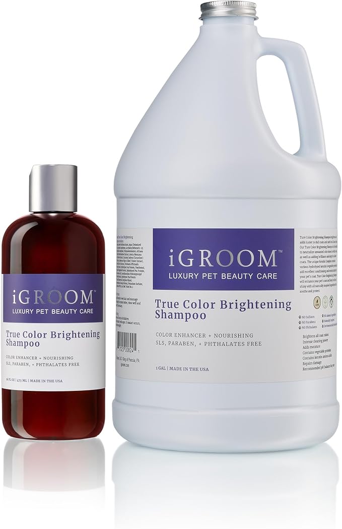 iGroom True Color Dog Shampoo, Luxury Pet Beauty Care, Enhance and Restore Natural Coat Color, Add Moisture, Made in USA, 1 gal