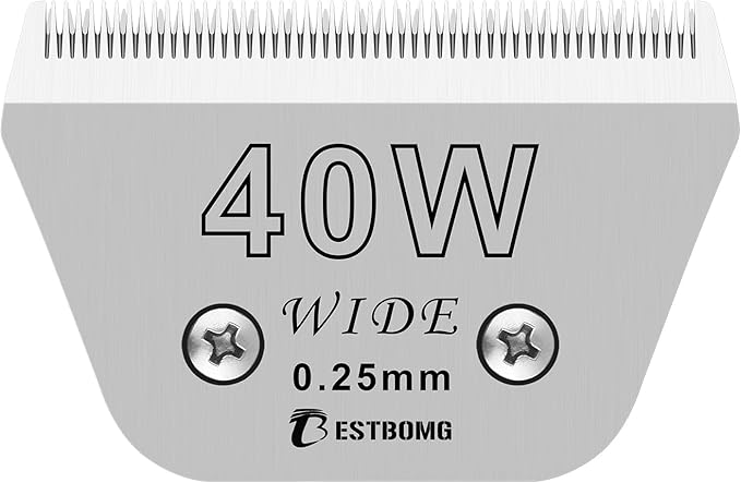 Size 40W Wide Detachable Pet Dog Grooming Blades-Cutting Length 1/100"（0.25mm）,Compatible with Andis,Oster A5,Wahl km10 Clippers