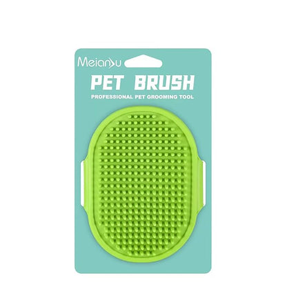 Dog Bath Brush. Dog Washing Brush.2 Sets Short Haired and Long Haired Dog and Cat Bath Brushes (Green)