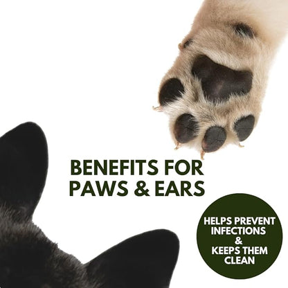 Talc-Free Dog Anti Itch Dry Shampoo Powder for Smelly Dogs, Pet Deodorizer for Skin, Ear & Paw - White Clay & Aloe Vera - 3.5 Oz