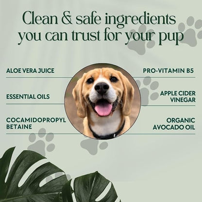 Natural Dog Shampoo – Hypoallergenic, Moisturizing, & Soothing for Sensitive Skin – All-Natural, Chemical-Free, Vegan, Cruelty-Free – Safe for Puppies & Dogs of All Breeds