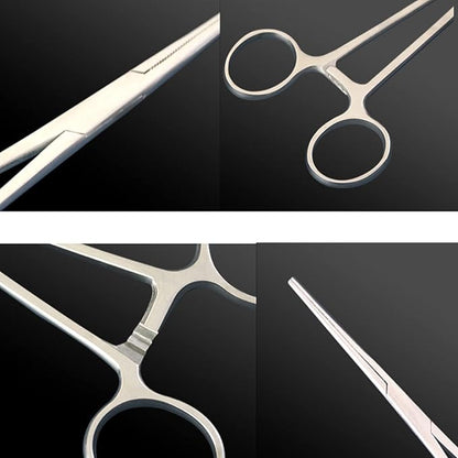WYSUMMER Stainless Steel Dog Cat Pet Forceps Scissors Ear Hair Clamp Fishing Scissors Tools (18CM straight)