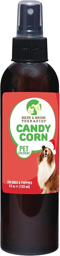 Bath & Brush Therapies® Candy Corn Pet Cologne For Dogs 4.5 oz | Long-Lasting Odor Eliminator | Paraben-Free | Biodegradable & Non-Toxic | Made in USA