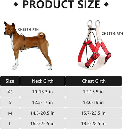 Microfiber Leather No Pull Dog Harness: Comfortable and Easy-to-Use Vest for Training and Walking Your Samll Medium Large Puppy or Dog (Red, S)