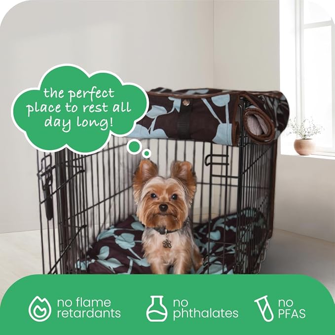 Molly Mutt Your Hand in Mine Dog Crate Cover, 100% Cotton Canvas Cover with 2 Roll-Up Panels, Ideal for Dog or Cat Crate, Durable, Washable, and Free of Harmful Chemicals, 36" x 24" x 27"