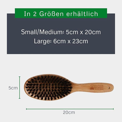 Bamboo Groom Oval Bristle Brush w/Natural Boar Small
