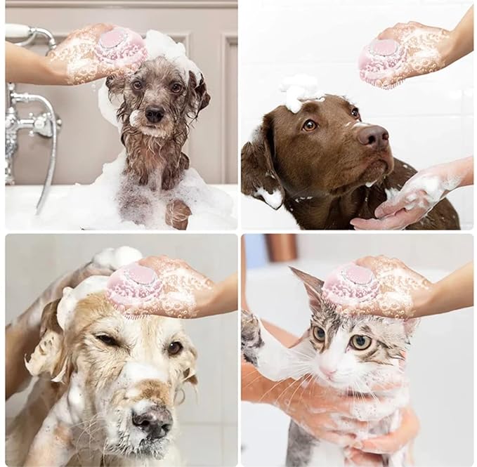 Silicone Massage Bath Brush for Pets (Blue)