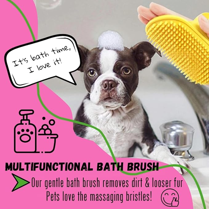 | Dog Bath Brush | 4 PCS Pet Grooming Brush | Pet Hair Removal Brush | Cat Hair Removal Brush | Dog Grooming Bath Brush | Pet Rubber Brush | Pet Silicone Brush | Dog Shampoo Brush