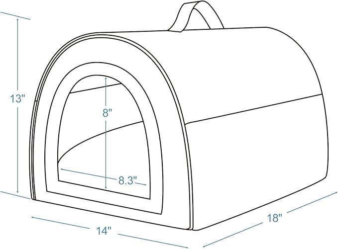 Jiupety Indoor Dog House, 2 in 1 Portable Foldable House Bed with Cover, Pet Tent & Cave Bed for Cats and Small Dogs, M(18"×14"×13"), Up to 11 Lb, Grey