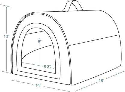 Jiupety Indoor Dog House, 2 in 1 Portable Foldable House Bed with Cover, Pet Tent & Cave Bed for Cats and Small Dogs, M(18"×14"×13"), Up to 11 Lb, Grey
