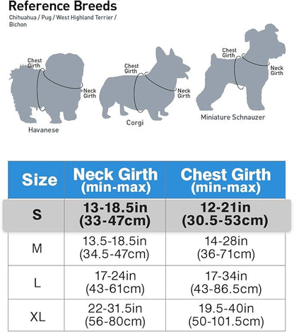 Joytale No Pull Dog Harness for Small Dogs, Reflective Pet Vest with Front Clip, Adjustable Soft Padded Harnesses with Easy Control Handle for Training and Walking, Sky Blue, S