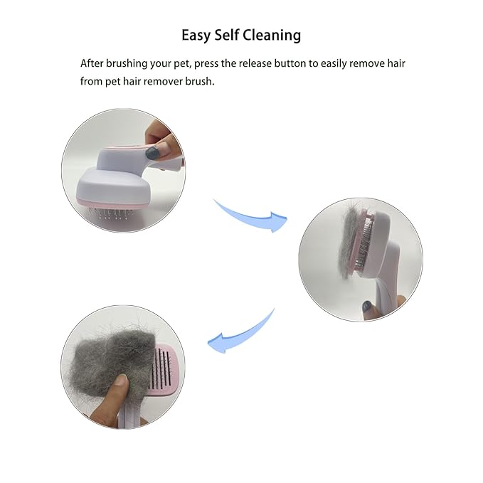 Deshedder Brush for Dogs Short Long Hair with Self Cleaning to Easy Shedding,Suitable for Cats Bunnies,Pink
