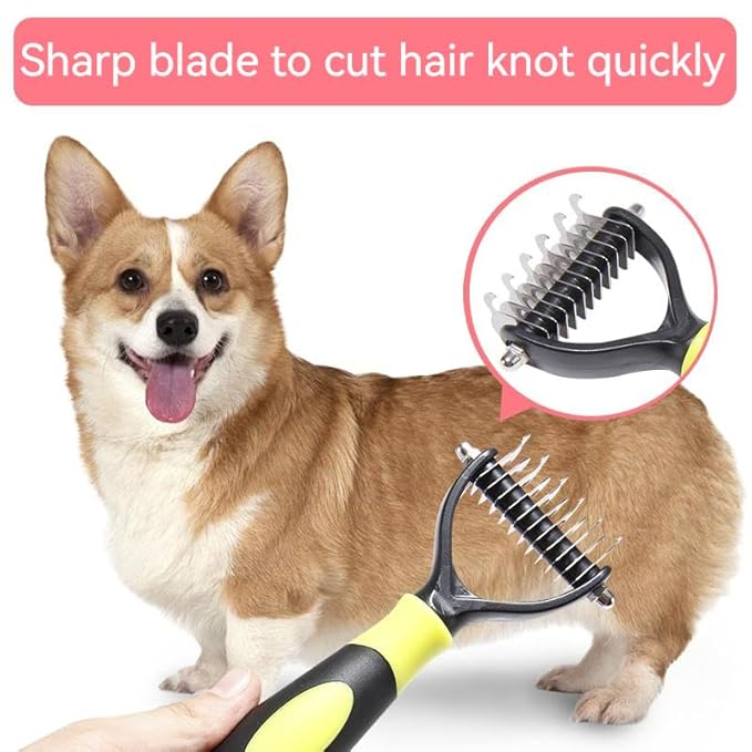 Pet Knotting Comb Dog Cleaning Shedding Knot Comb Quick Knot Removal Floating Hair Pet Supplies (Yellow-black)