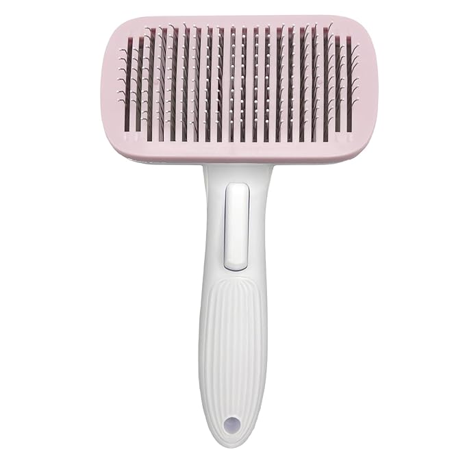 Deshedder Brush for Dogs Short Long Hair with Self Cleaning to Easy Shedding,Suitable for Cats Bunnies,Pink