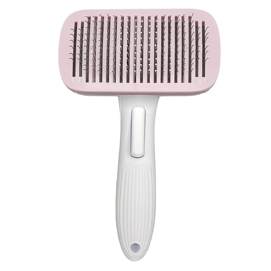 Deshedder Brush for Dogs Short Long Hair with Self Cleaning to Easy Shedding,Suitable for Cats Bunnies,Pink