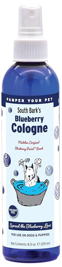 South Bark's Original Blueberry Dog Cologne 8.5 oz. | Dog Perfume Long Lasting | Deodorizing Spray | Same Scent As The Famous Blueberry Facial®