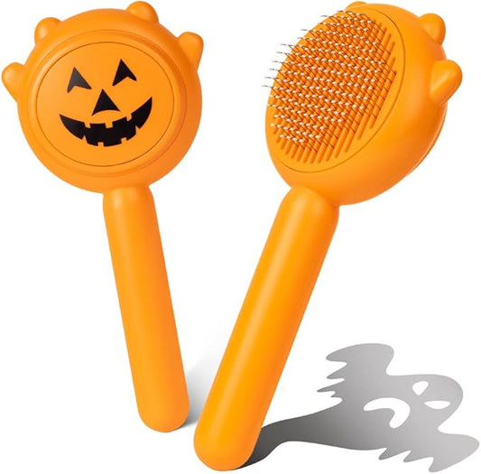 Dog Brush for Shedding, Pumpkin Dog Comb for Long or Short Haired Cats Dogs Rabbits, Skin Friendly Deshedding Grooming Tool for Gently Removes Loose Fur Undercoat
