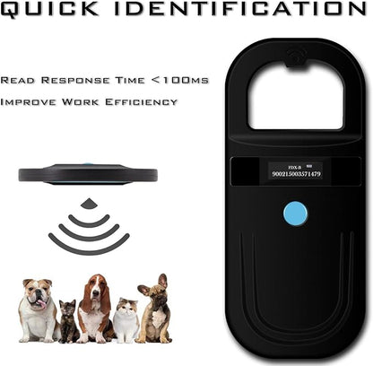 Smoostart Microchip Scanner, 1000 Records Increased Huge Data Storage Upload to PC, Scanning Distance and Speed Increase, Only Compatible with FDX-B/EMID (15/10) Digits Microchips