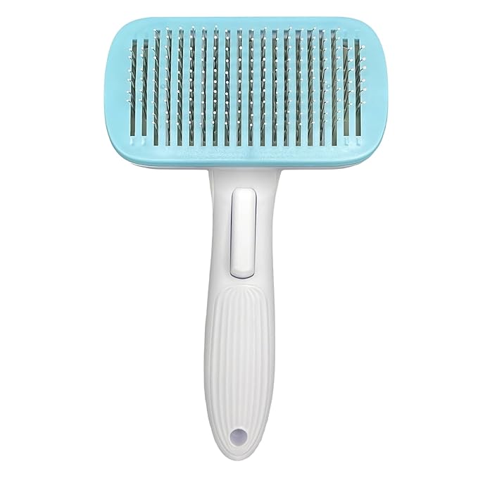 Deshedder Brush for Dogs Short Long Hair with Self Cleaning to Easy Shedding,Suitable for Cats Bunnies,Blue