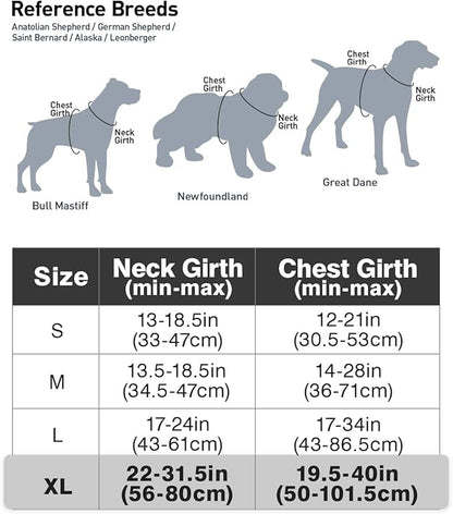 Joytale No Pull Dog Harness for Extra Large Dogs, Reflective Pet Vest with Front Clip, Adjustable Soft Padded Harnesses with Easy Control Handle for Training and Walking, Black, XL