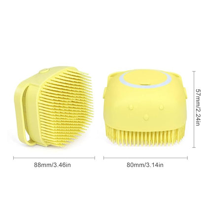 Bath Brush Silicone, Massage Soft Brush Dog Cats, Pet Massage Brush Bubble Brush Yellow