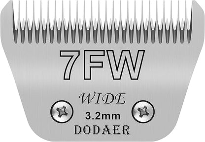 7FW Detachable Dog Grooming Wide Blades,Compatible with Andis,Oster A5,Wahl KM10 Series Clippers,Cut Length 1/8”(3.2mm)