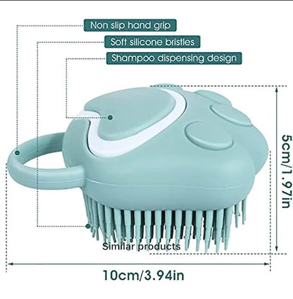 Pet Grooming Massage Brush, Silicone Dog Bath Comb with Paw Shape Design, 3 colors to choise(pink,blue,yellow)