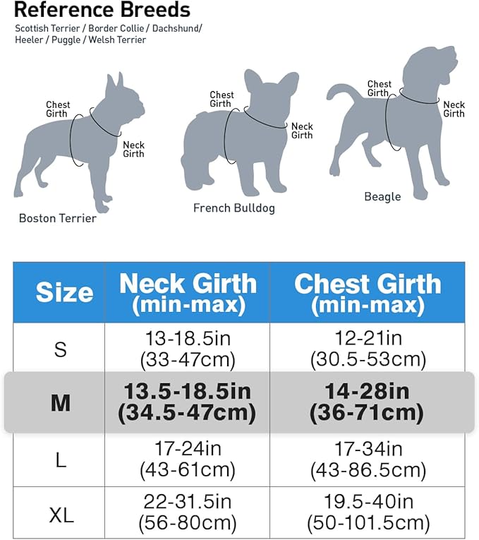 Joytale No Pull Dog Harness Medium Sized Dog, Reflective Pet Vest with Front Clip, Adjustable Soft Padded Harnesses with Easy Control Handle for Training and Walking, Sky Blue, M