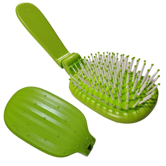 Foldable Cactus Puppy Brush Small Dogs Soft Bristles Grooming Tool Yorkie Shih Tzu Maltipoo Maltese (Dark Green)