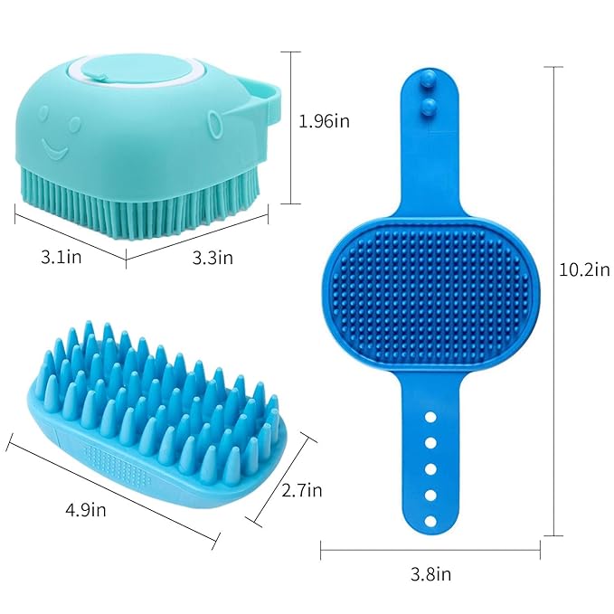 Dog Bath Brush Scrubber Pet Bath Brush Puppy Dog Soap Scrubber for Short Long Haired Dogs and Cats Grooming Cleaning
