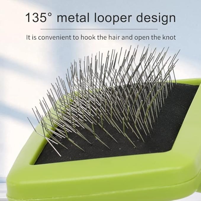 Slicker Brush for Pets. Dogs and Cats. Grooming Tool For Loose and Tangled Fur or Hair . Long Pins Long Hair Grooming Brush (Medium)
