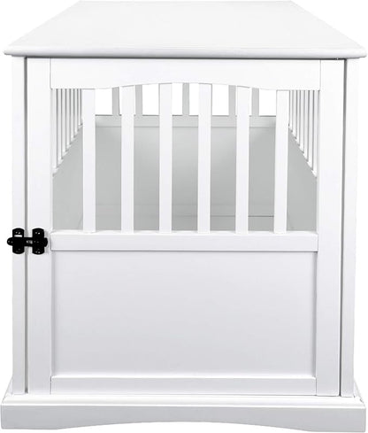 Casual Home Wooden Large Pet Crate, End Table, White 36.50" x 24.00" x 29.25"